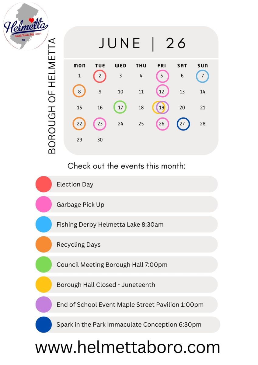 Monthly Agenda